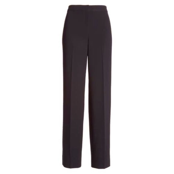 St. John Diana Wool Straight Leg Pants Size 4 Black Workwear Career - Picture 1 of 17